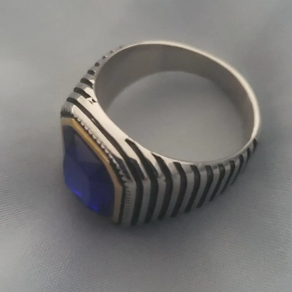 Blue Handmade Men's Ring Size 11 NWT
